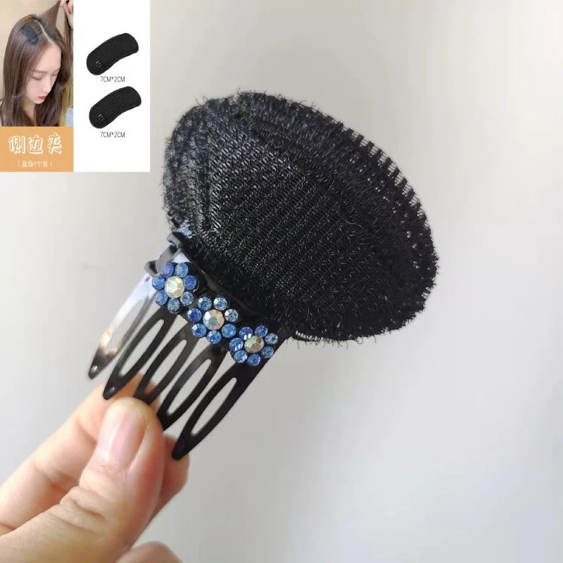 刘海增高垫蓬松垫头饰发夹头饰发夹儿童黑色成人舞蹈韩版扁头