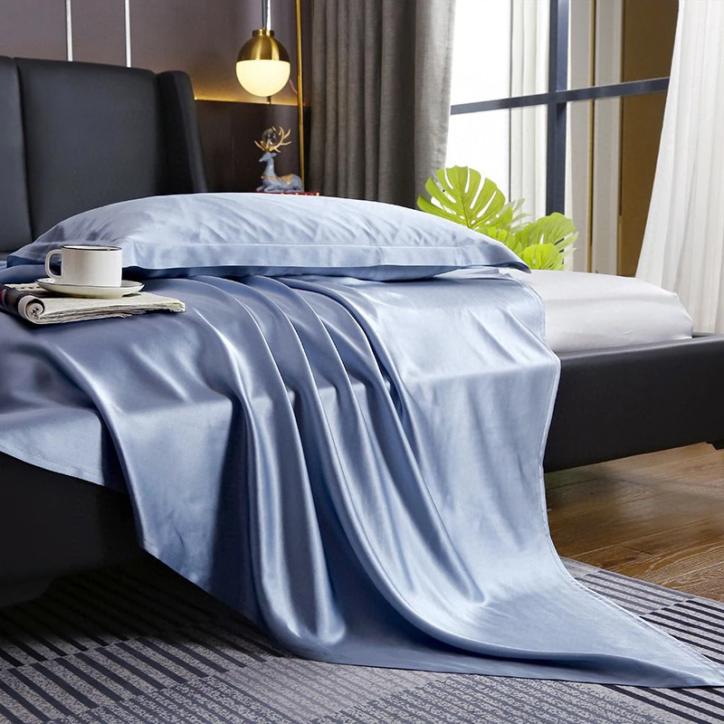 【真丝被套床单】桑蚕丝床单真丝被套单人双人床加大可定制尺寸纯色