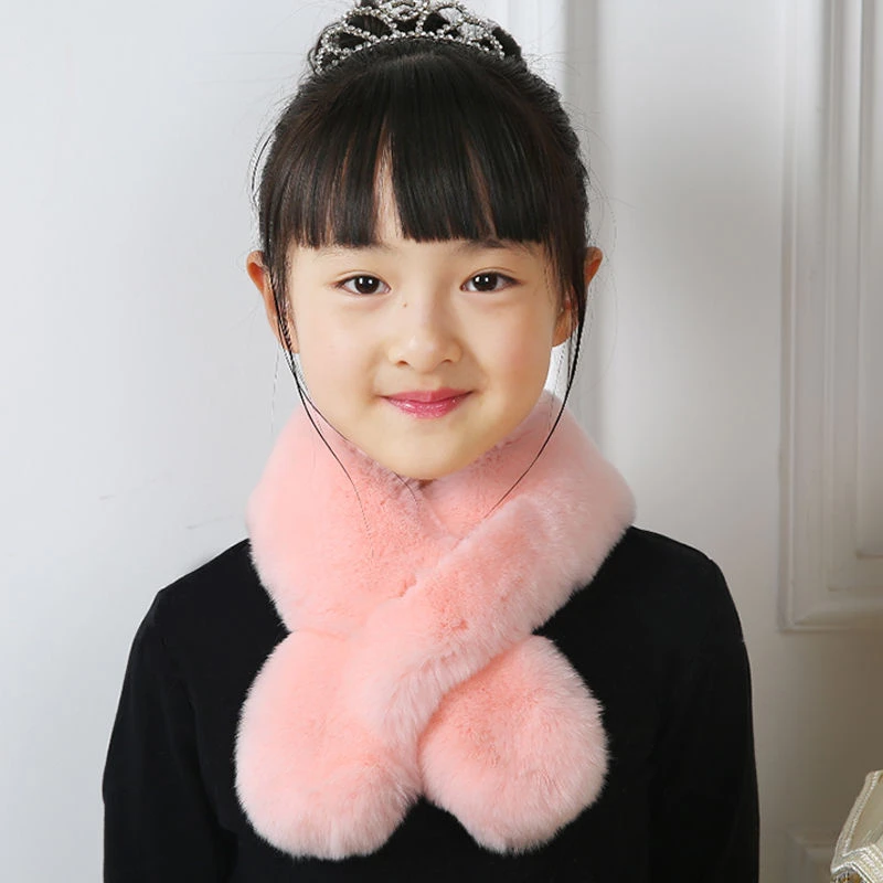 儿童围巾加厚毛绒百搭男女童围脖冬季保暖中小童宝宝新款小孩脖套