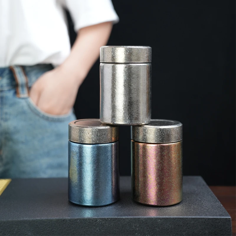 纯钛茶叶罐便携旅行储茶罐中号茶叶随身茶盒高档