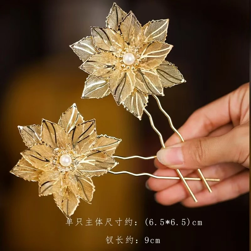 唐风发饰古风汉服头饰多层花朵轻奢发钗中式配饰品宫廷风HF228