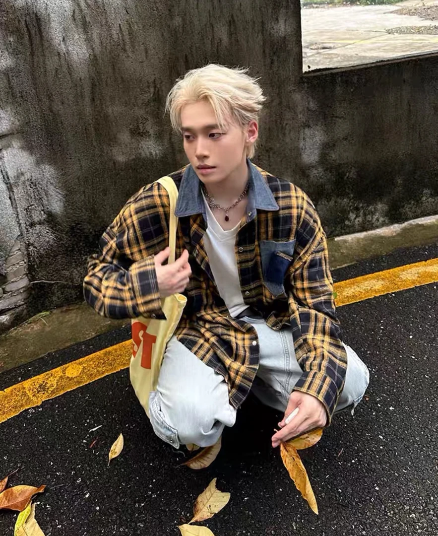 B07#某饱爆款！原版卖三位数！抢到赚到！早秋牛仔翻领高级感衬衫