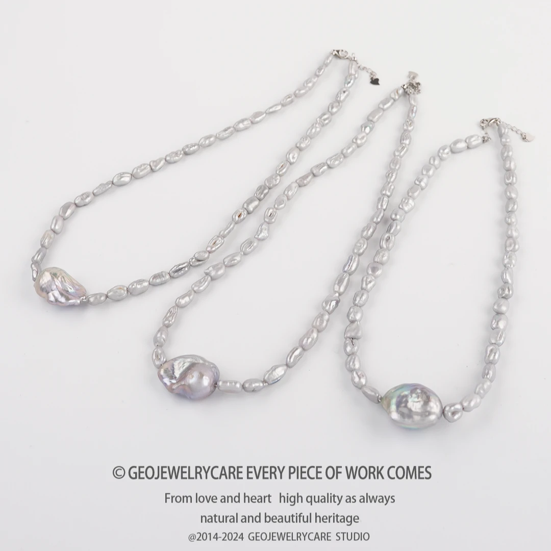 蓝血大巴坠链【少现货】天然珍珠巴洛克项链 多样性发货一