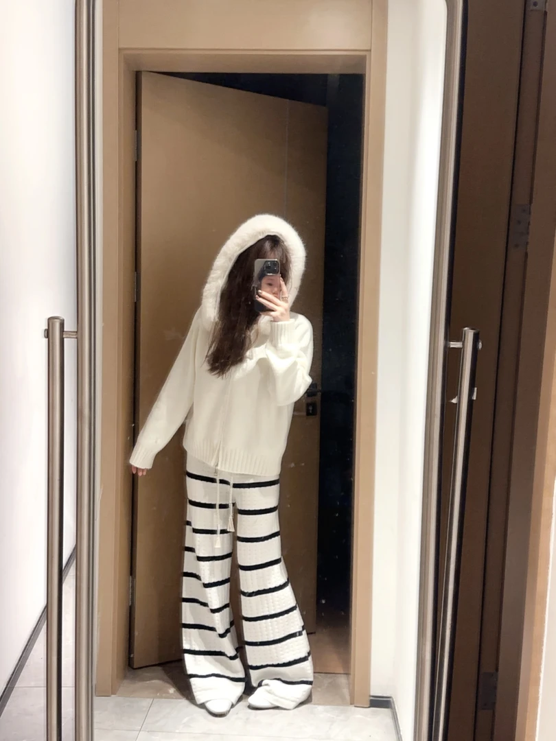 JJio【软呼呼冬】保暖毛衣大帽子可取毛毛网红时尚连帽