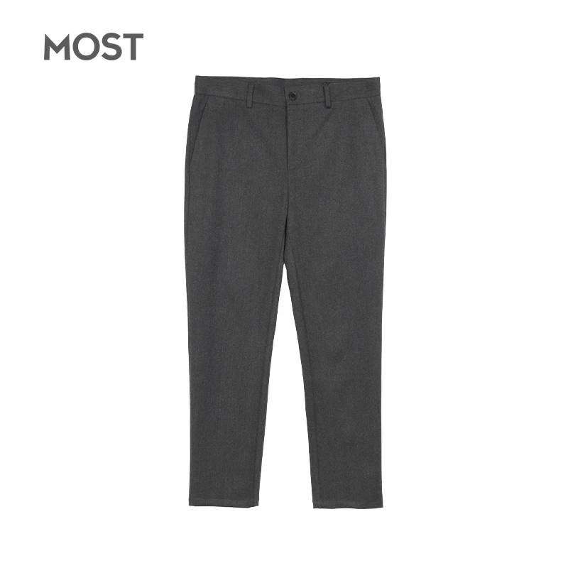 MOST/男装秋冬季灰色商务休闲裤男潮牌修身轻奢长裤C33202029