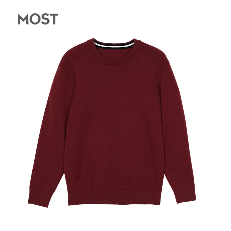 MOST/男装秋冬款毛衣男圆领纯色休闲打底衫百搭保暖上衣C33119009