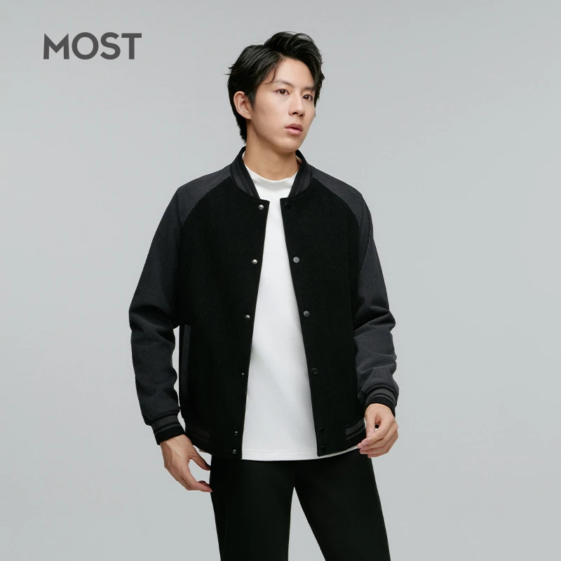 MOST/男装撞色拼接棒球领男士夹克秋冬季加厚短款外套潮C34104024