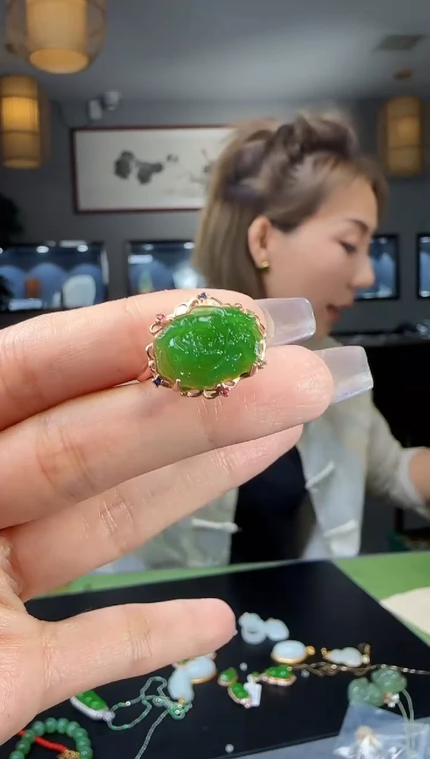 【闪购商品】和田玉戒指银S925镶嵌1