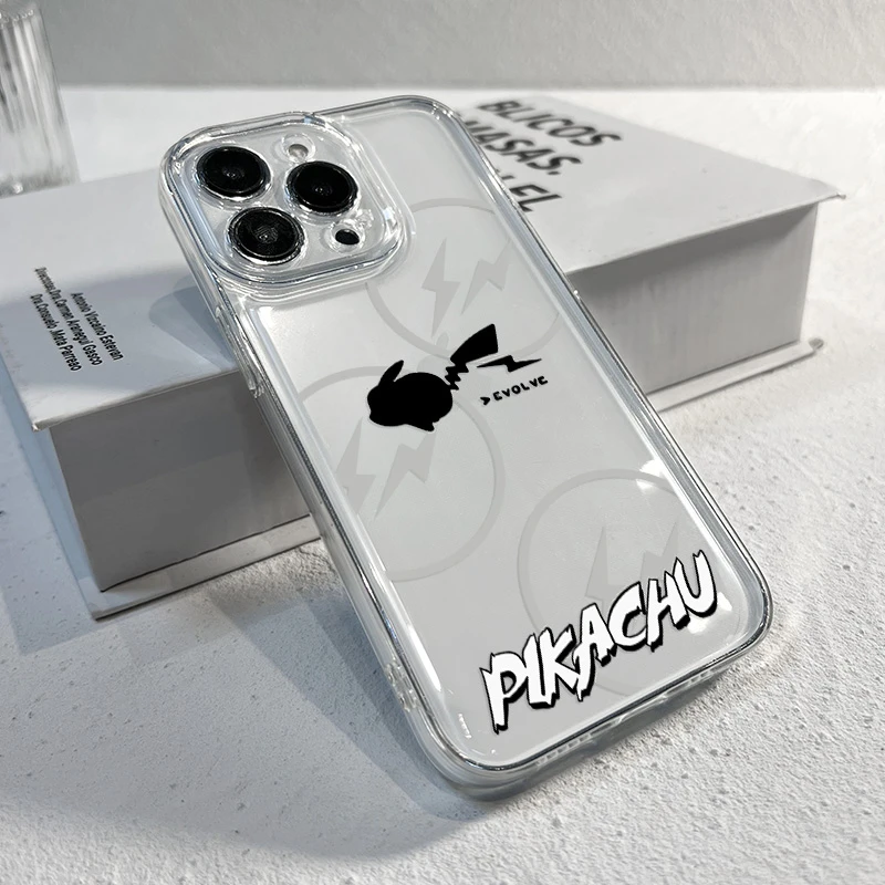 ins闪电皮卡丘适用iphone15透明13苹果14promax手机壳12pro简约11