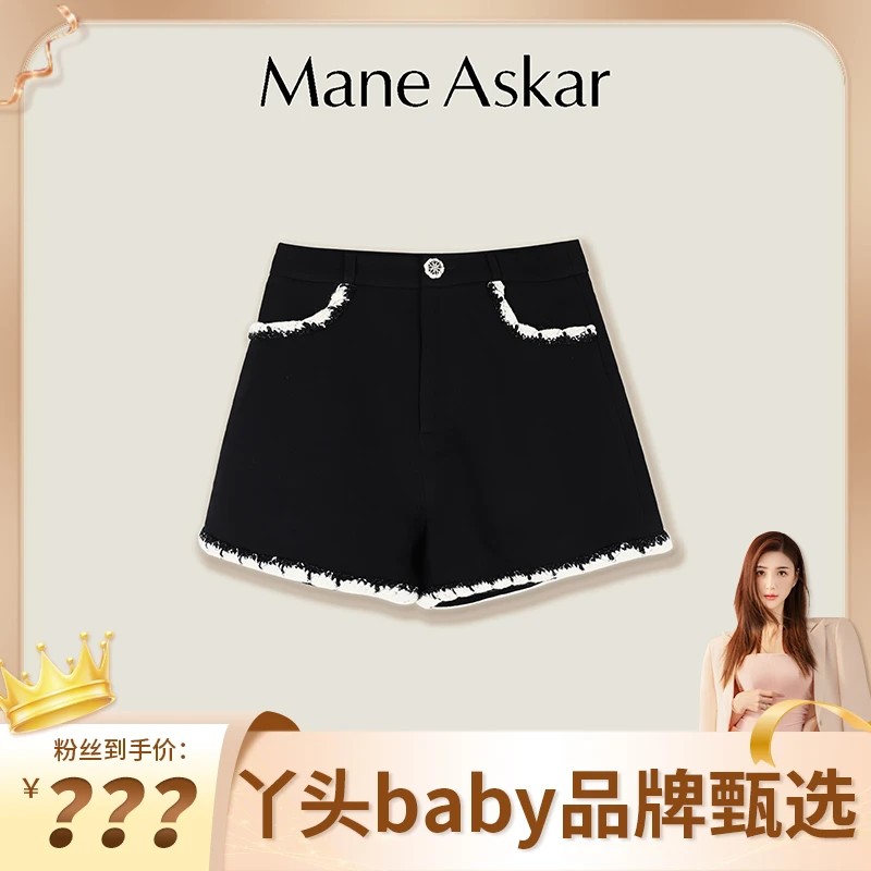 【丫头baby专属】新款个性百搭高腰简约风显身材黑色休闲短裤OK0086