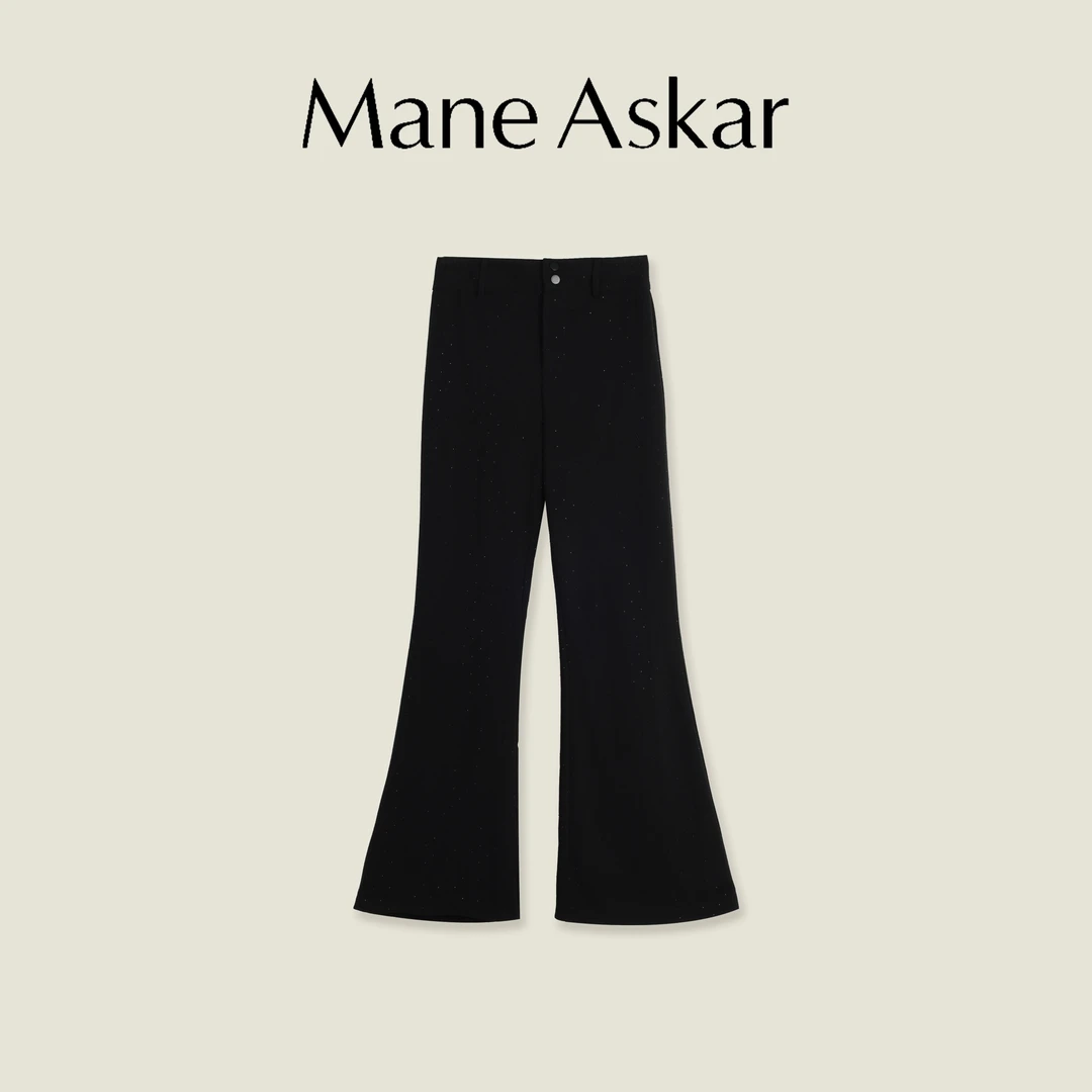 新款时尚潮流风重工烫钻直筒宽松长裤女款OK0204