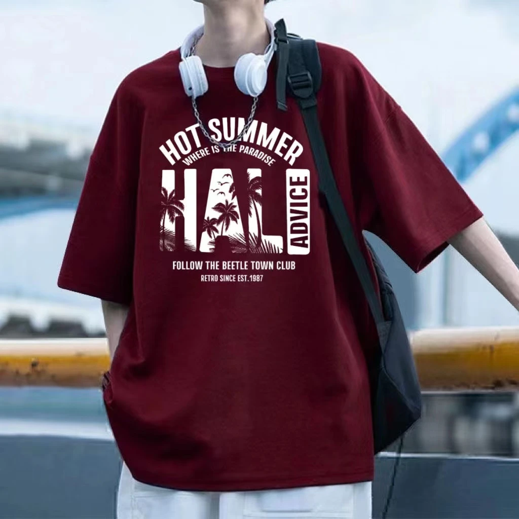 ins潮牌日系港风复古高街重磅纯棉短袖t恤男夏装宽松潮流帅气美式