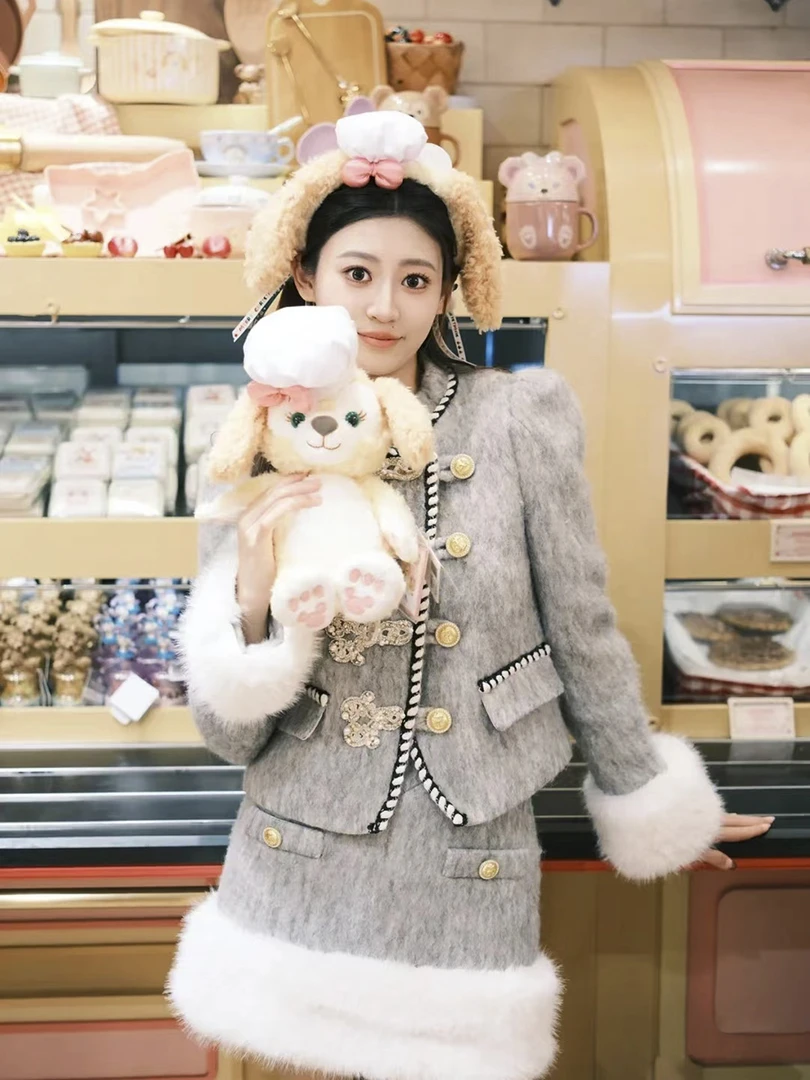 【DÉ MYSTÈRE】拉拉家秋冬宫廷风盘扣小香外套高腰裤裙GFC2311219-1