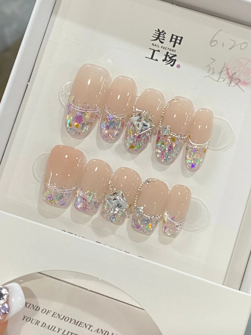 批发专属琉璃糖纸-纯手工穿戴甲（不含盒子，不含果冻胶，裸甲）