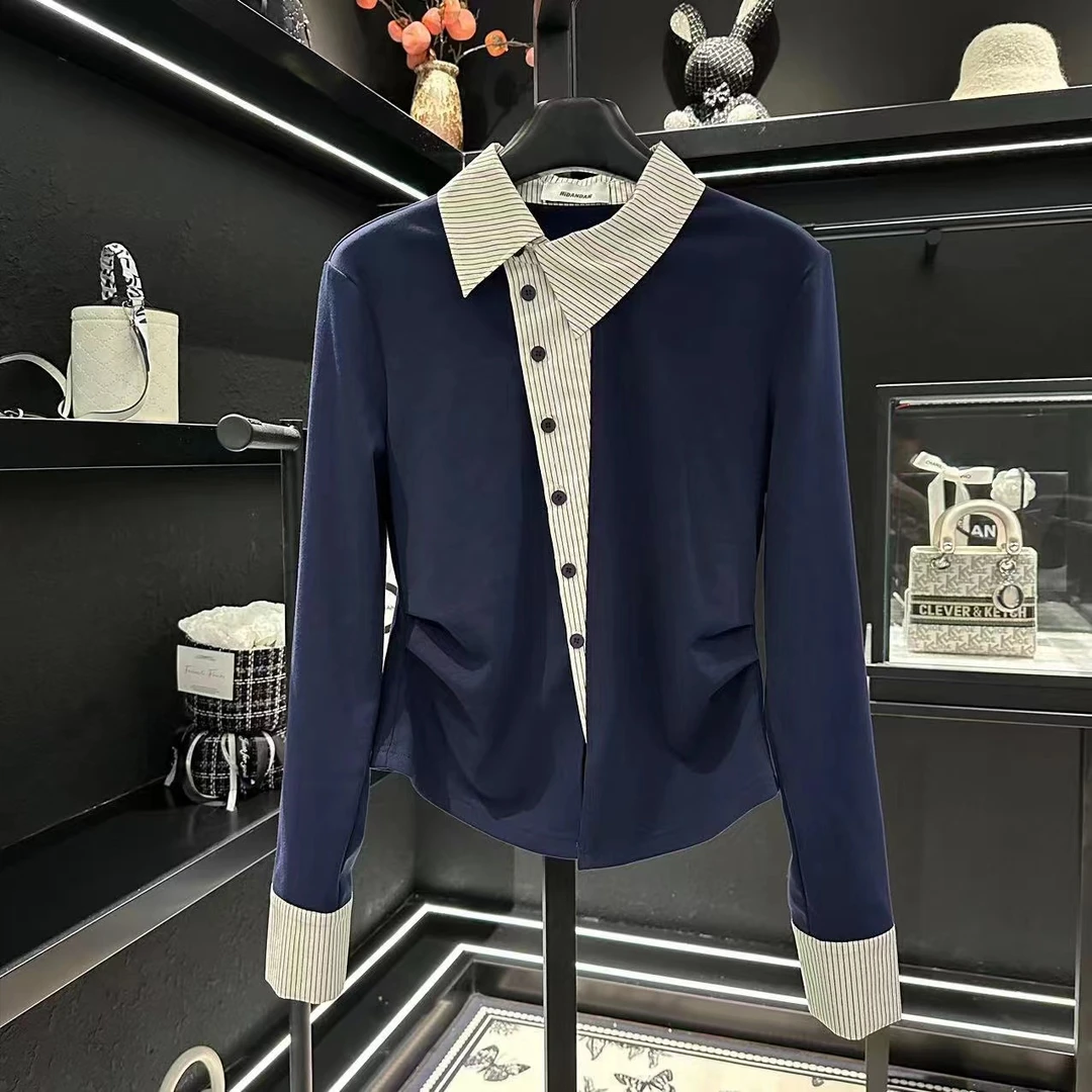 24年时尚设计款撞色拼接打底衫Q24CD1897