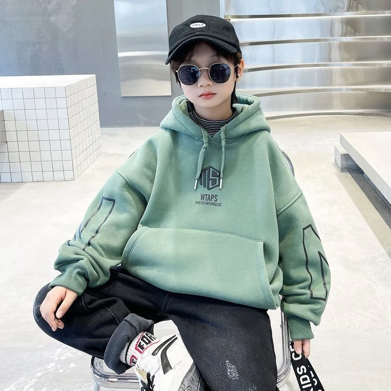 【小扬哥推荐】男童卫衣加绒秋冬2023新款童装潮款中大童加厚一体