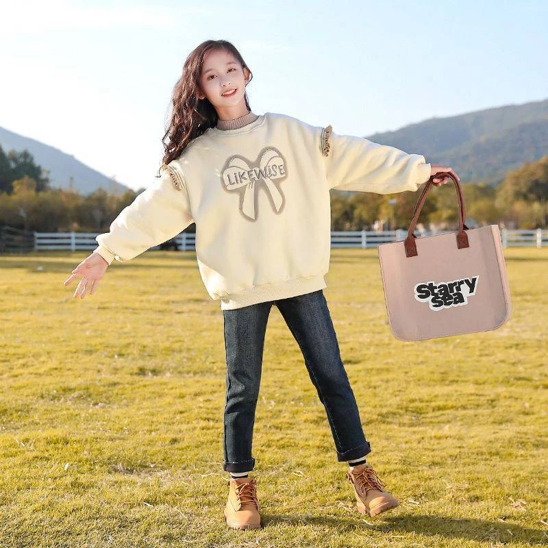 【小扬哥推荐】女童加绒卫衣秋冬装2023新款儿童冬季女孩加厚上衣