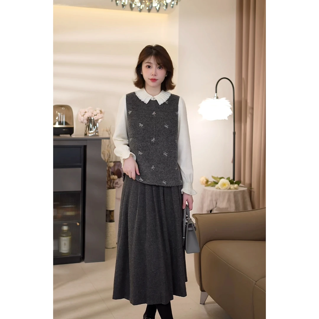 斯洋洋冬季显瘦时尚气质超柔苏丽羊毛假俩件上衣SY411A054SYY