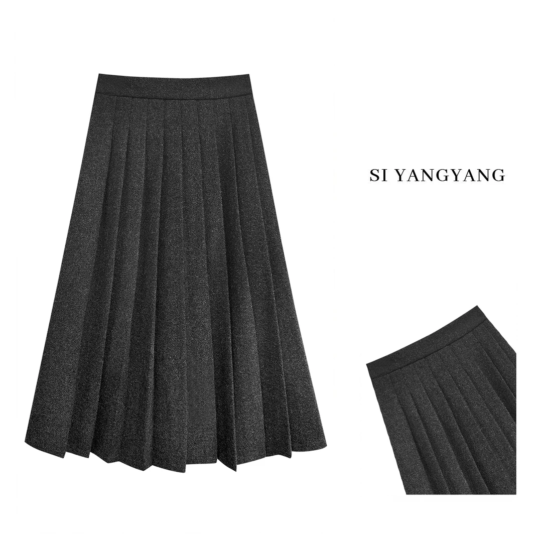 SIYANG挺括舒适春季新款百搭超柔羊毛裙BQ410A064SYY