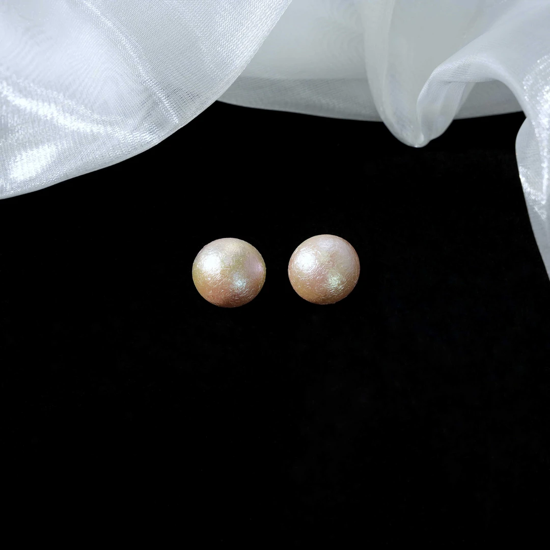 合金仿珍珠耳饰 轻奢幻彩渐变耳钉复古法式气质轻奢耳饰高级感