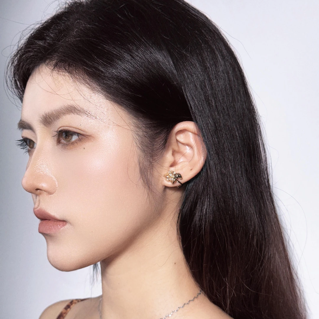 合金耳饰 不规则金属感高级感耳夹甜酷气质精美小众设计耳环