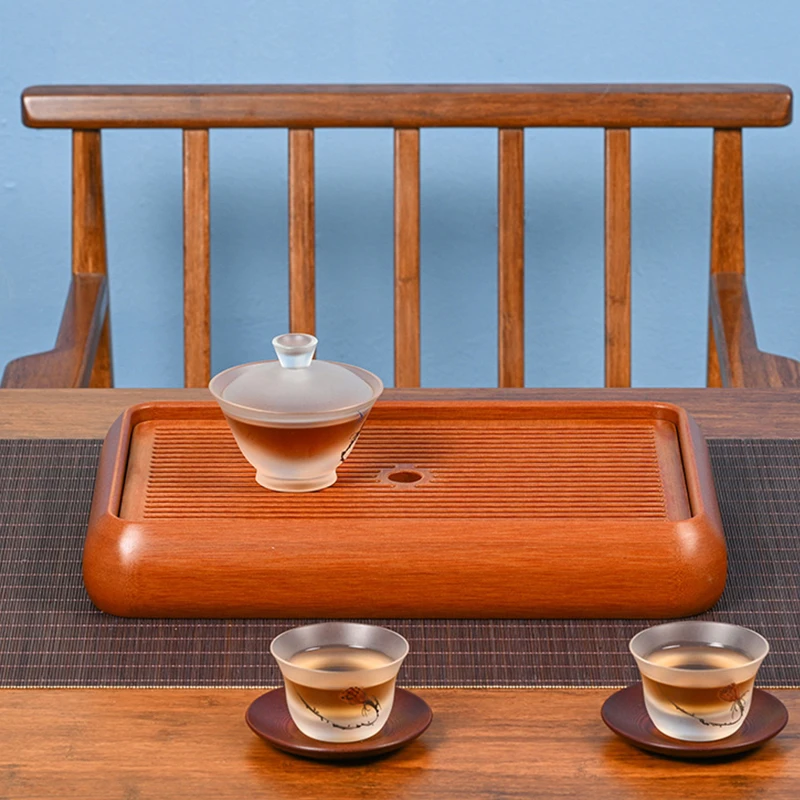 高端电木茶盘双层储水干泡台涛声依旧家用简约电胶木干泡茶台茶具