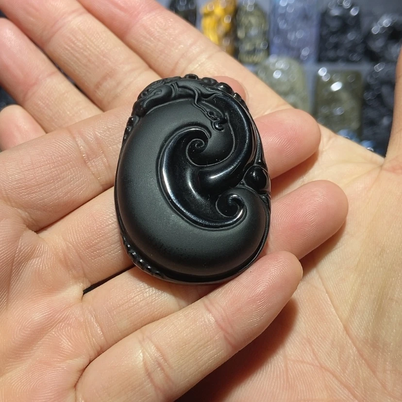 【闪购商品】黑曜岩吊坠(赠链)未镶嵌指*