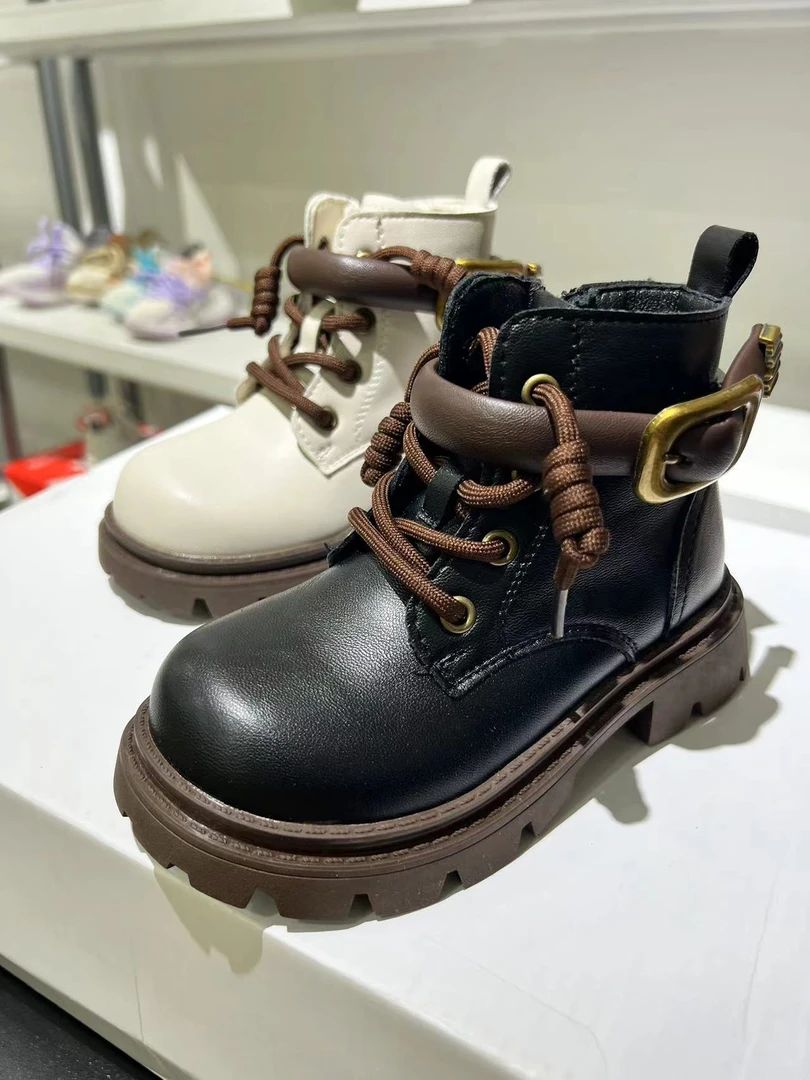 【26-29码新疆包邮】8871 二棉短靴男女童时尚乌市发货高帮秋冬冬季