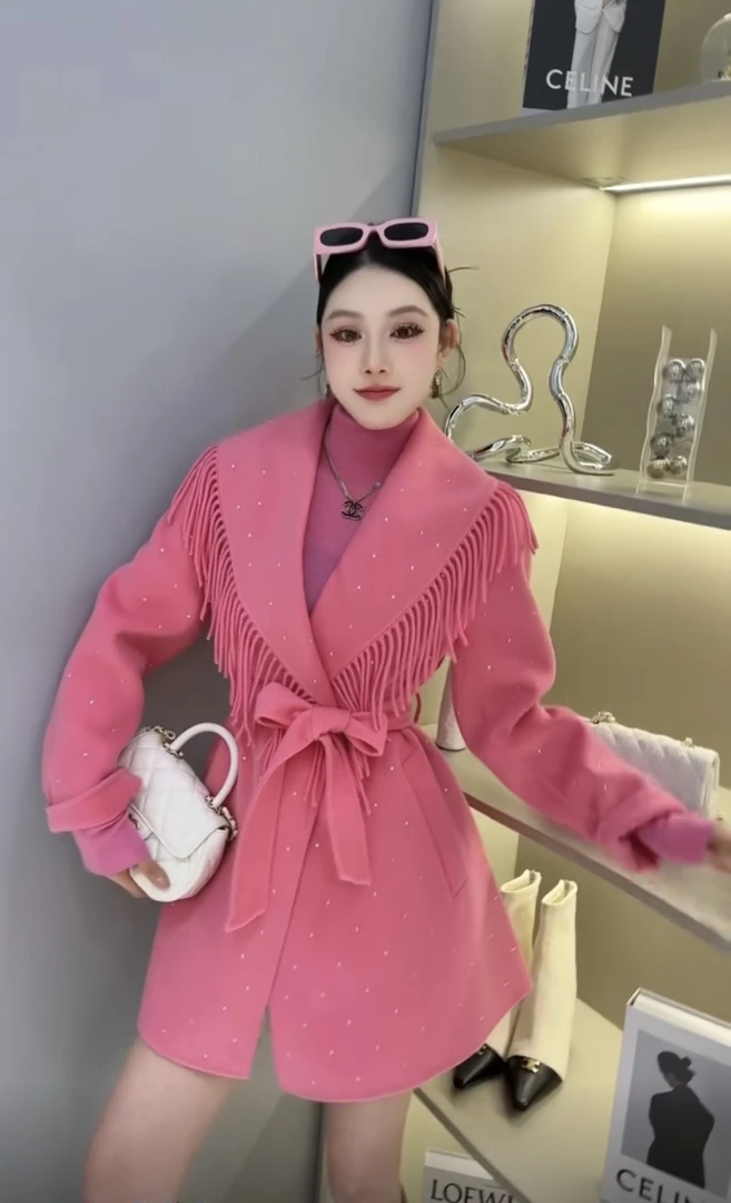 DC【心动时刻】显瘦气质高贵夏季修身流苏名媛优雅轻奢大衣