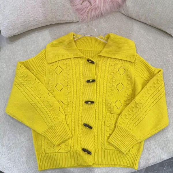 DC【红尘画卷】网红洋气针织时尚百搭中长款加厚秋冬外套