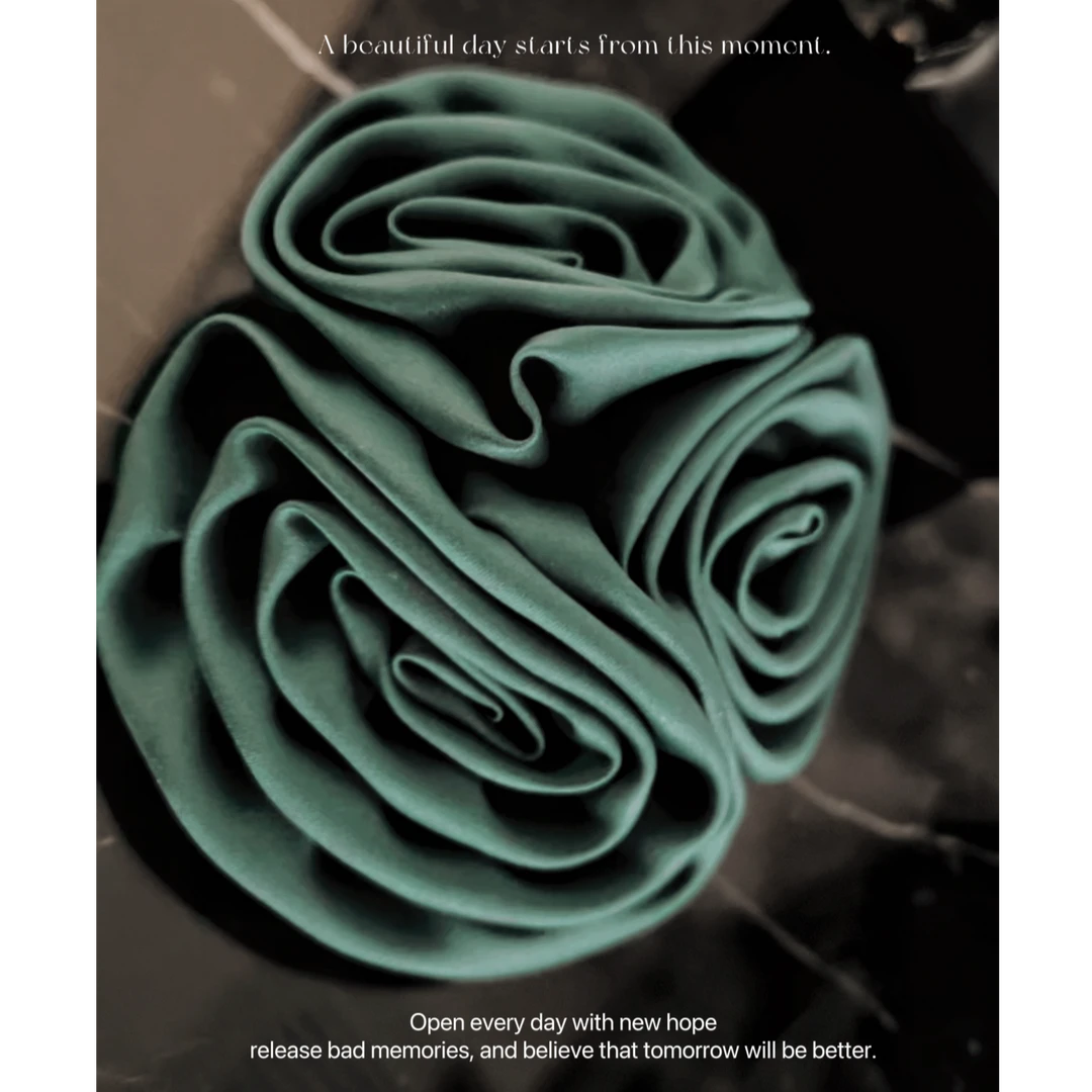 芈莱尤优—手工色织绸缎布艺玫瑰花卷领结胸花