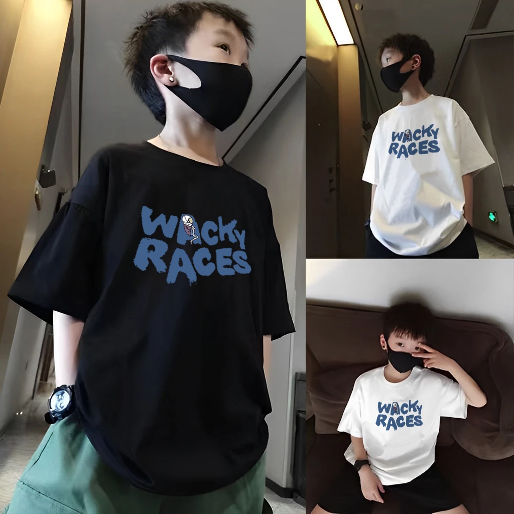 男童纯棉短袖t恤中大童夏季韩版印花上衣儿童帅气男孩宽松体恤衫