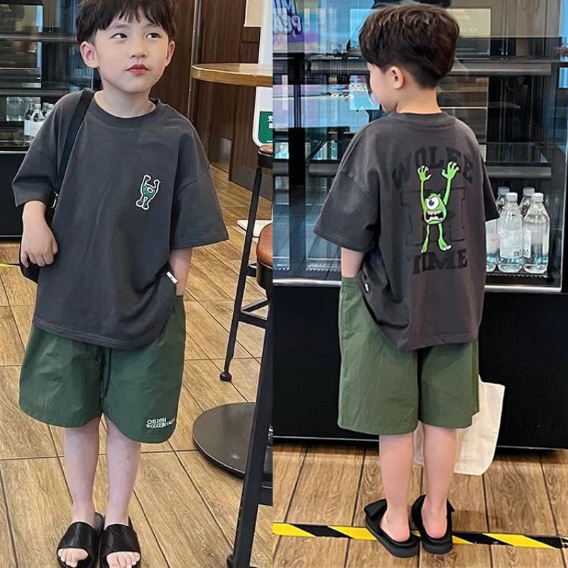 夏季儿童帅气休闲宽松上衣男童装6-12岁潮款短袖中大童男孩T恤薄