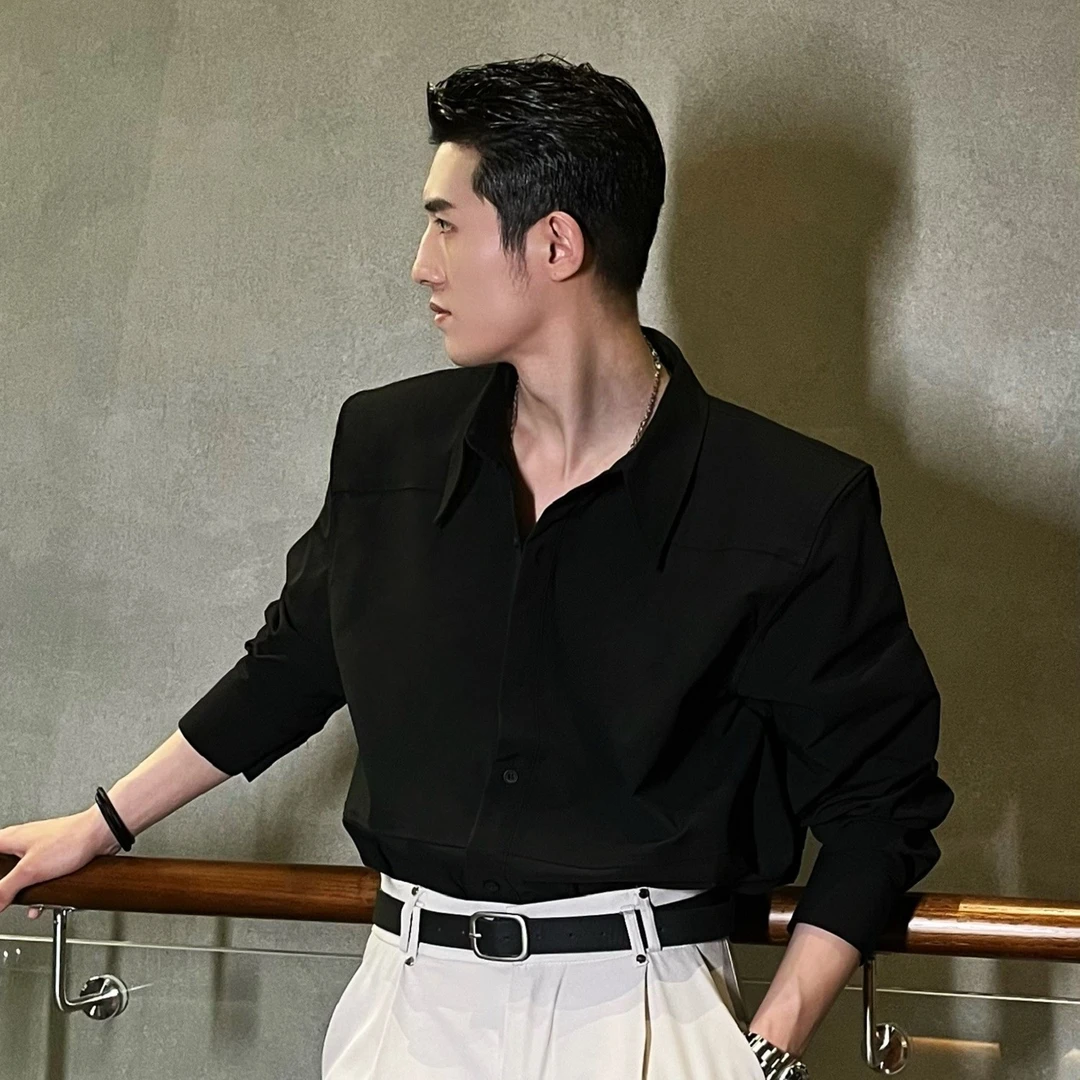 *断码*【YD定制】痞帅春秋垂感衬衫男士商务休闲长袖上衣Z969