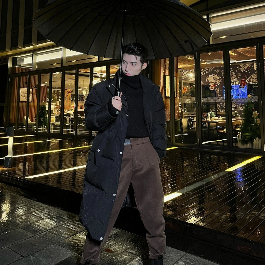 断码浮力*【拜仁慕尼黑】新款美式暗黑男中长款冬季棉服厚D-911