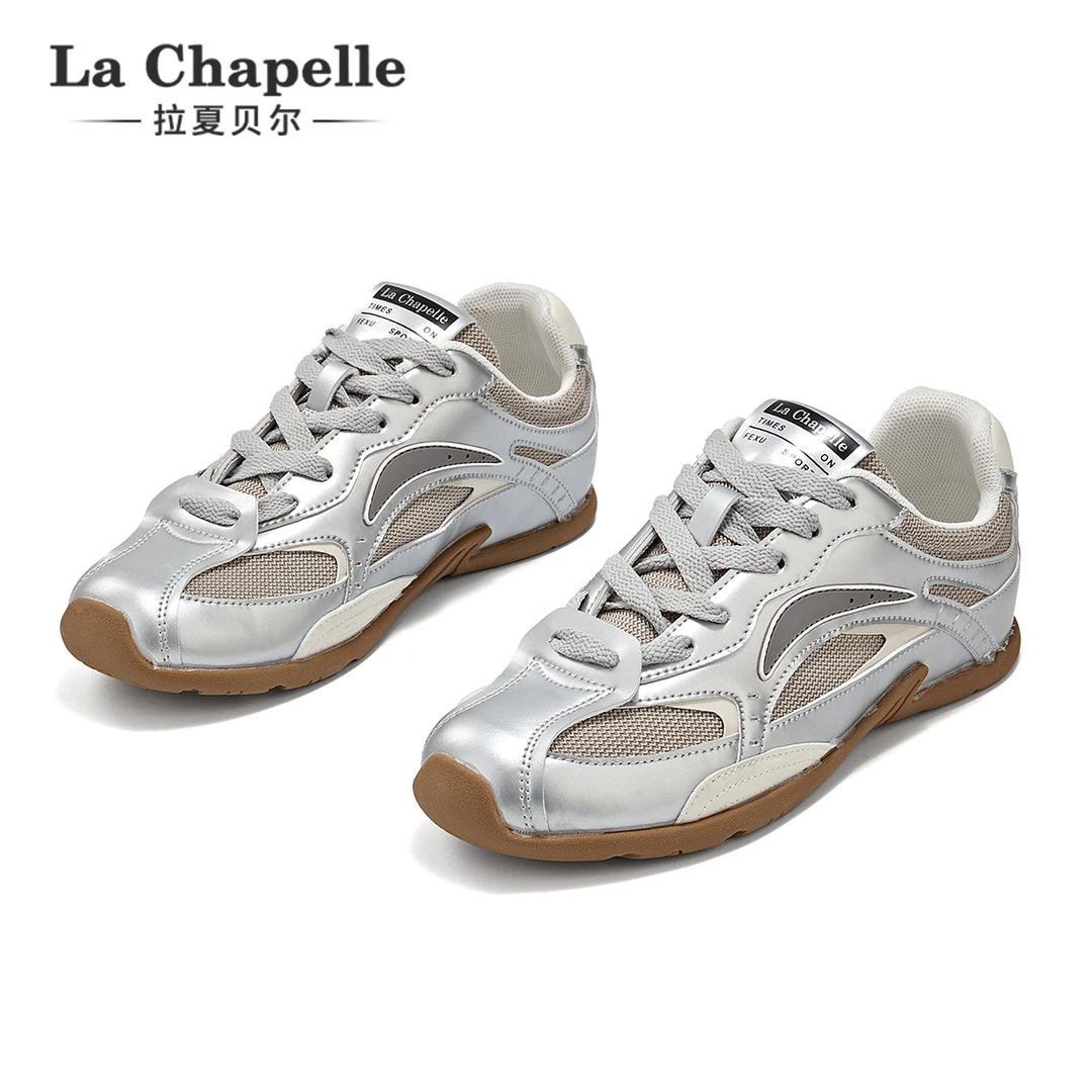 拉夏贝尔薄底德训鞋女2025夏季新款透气网面运动鞋百搭时尚休闲鞋