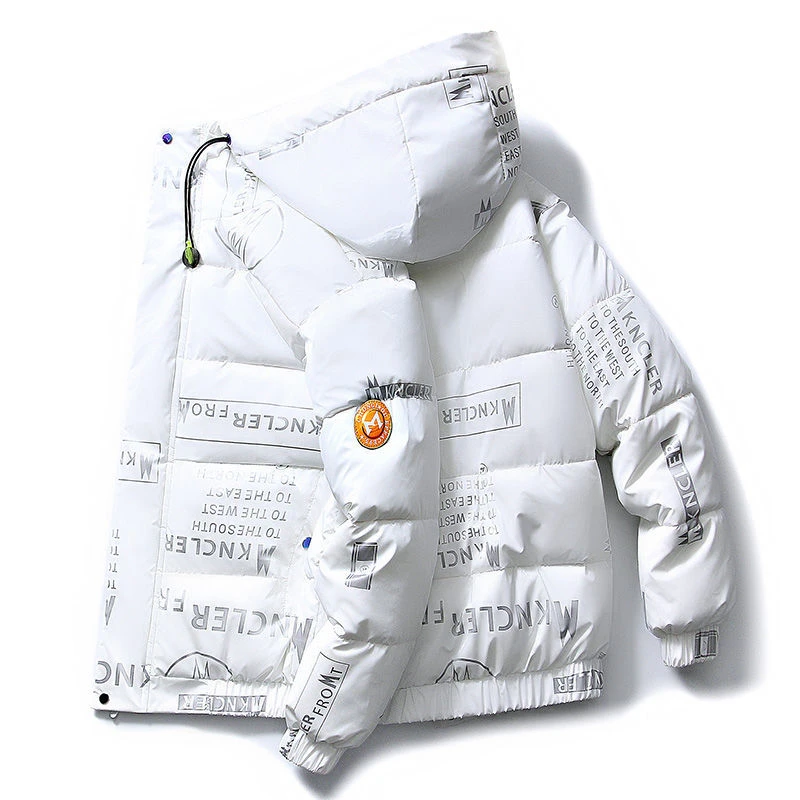 新款冬季亮面羽绒棉服男青少年学生保暖加厚棉袄潮流帅气外套棉衣