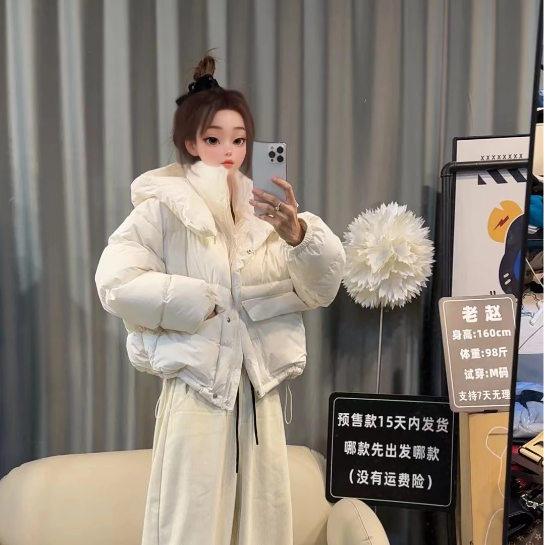 【文乐乐】冬季新款洋气甜美立体感时尚休闲潮流百搭连帽棉服8965