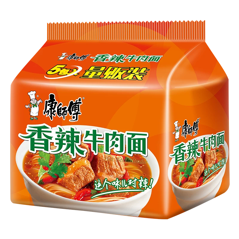 康师傅 经典香辣牛肉面 100gx5