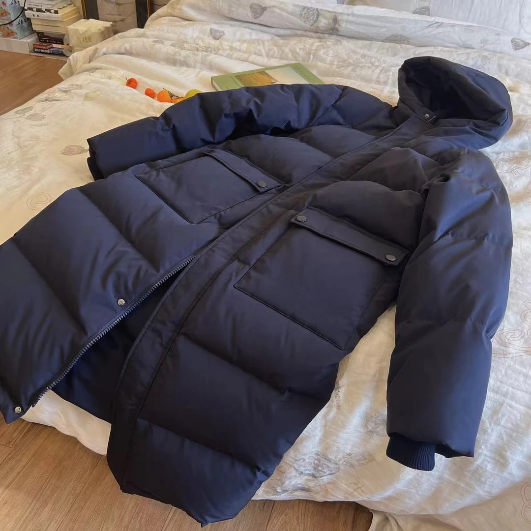 【95大鹅服】白鹅绒加厚男女同款长款直筒型鹅绒服羽绒服保暖防风