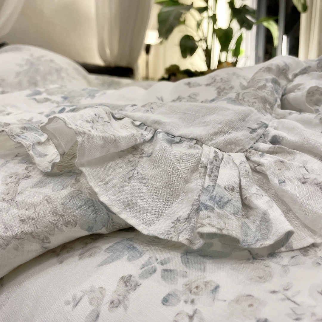 【伦敦玫瑰·夏被三件套】亚麻夏被空调被法式浪漫舒适透气大豆被