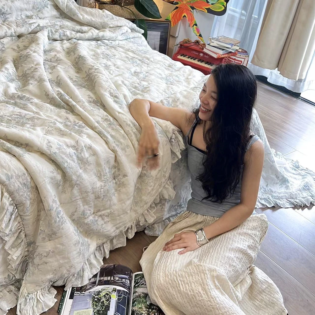 【伦敦玫瑰·六件套·升级版！】法式浪漫纯亚麻天然舒适干爽透气