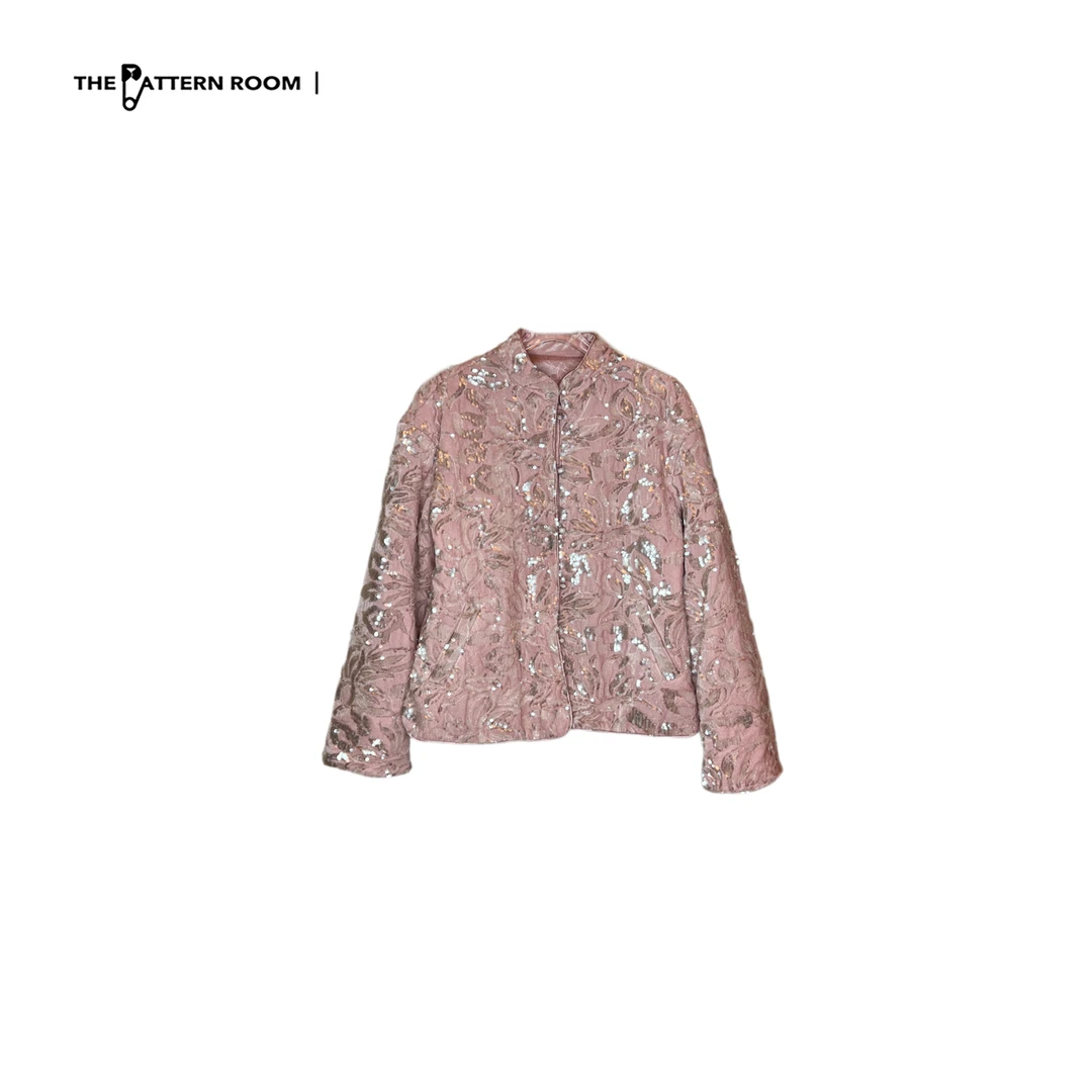 The pattern room|摩登东方系列临江仙流光潋滟珠片丝绒棉服