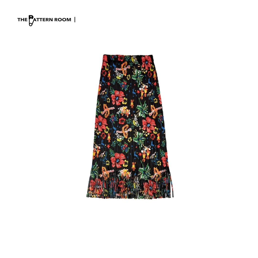 The pattern room | 花园皱褶流苏高弹半裙
