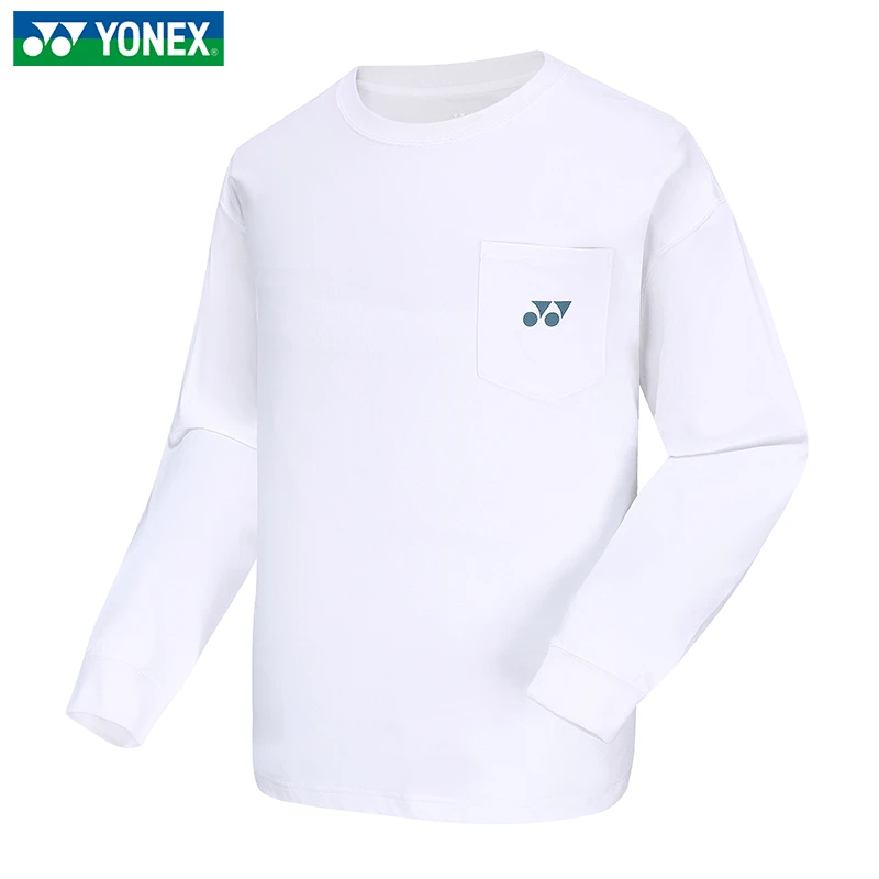 YONEX/尤尼克斯羽毛球服男款训练系列户外运动春秋圆领长袖T恤