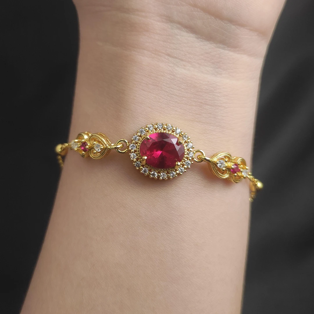 红宝石培育轻奢手链C01-123赠礼盒(多样性发)