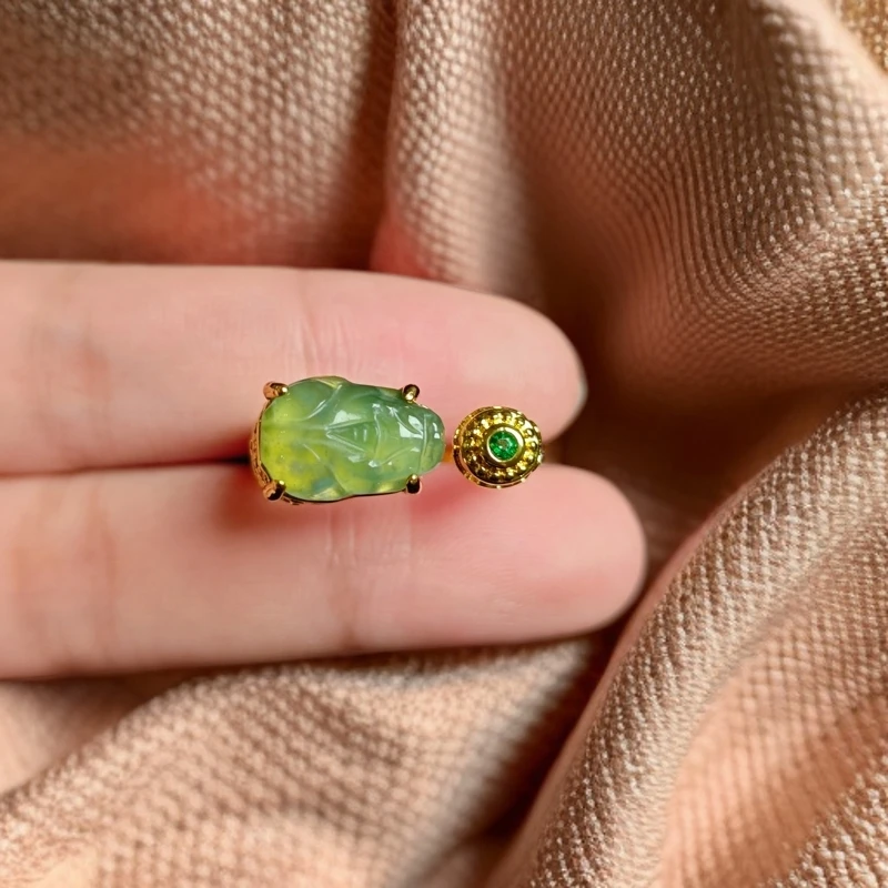 翡翠貔貅设计款戒指C01-179赠礼盒(多样性发)