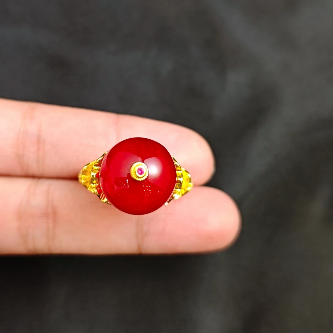 雪域红景天玛瑙戒指A28-266赠礼盒(多样性发一个)