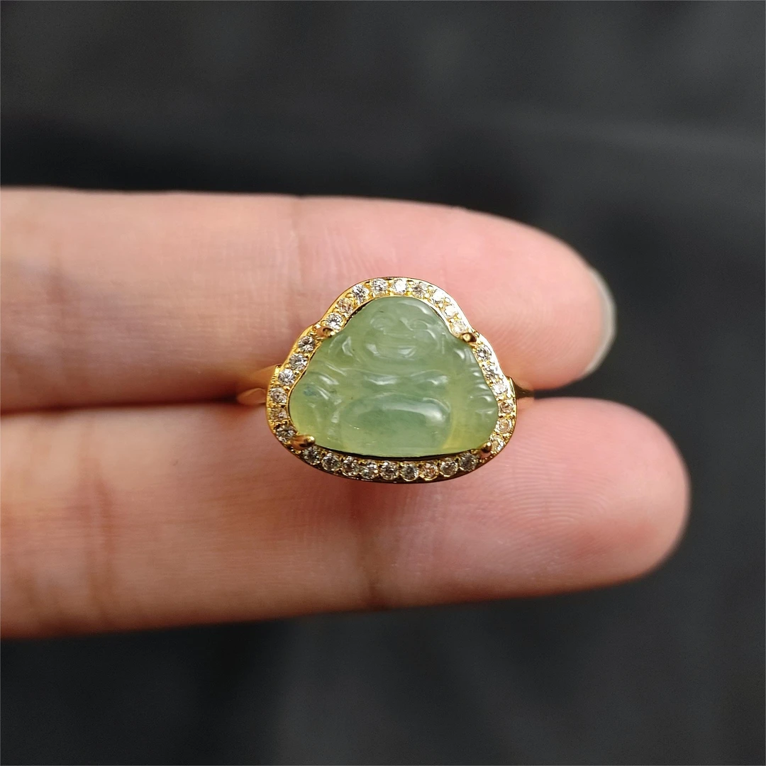 翡翠佛公戒指C01-76赠礼盒(多样性发)