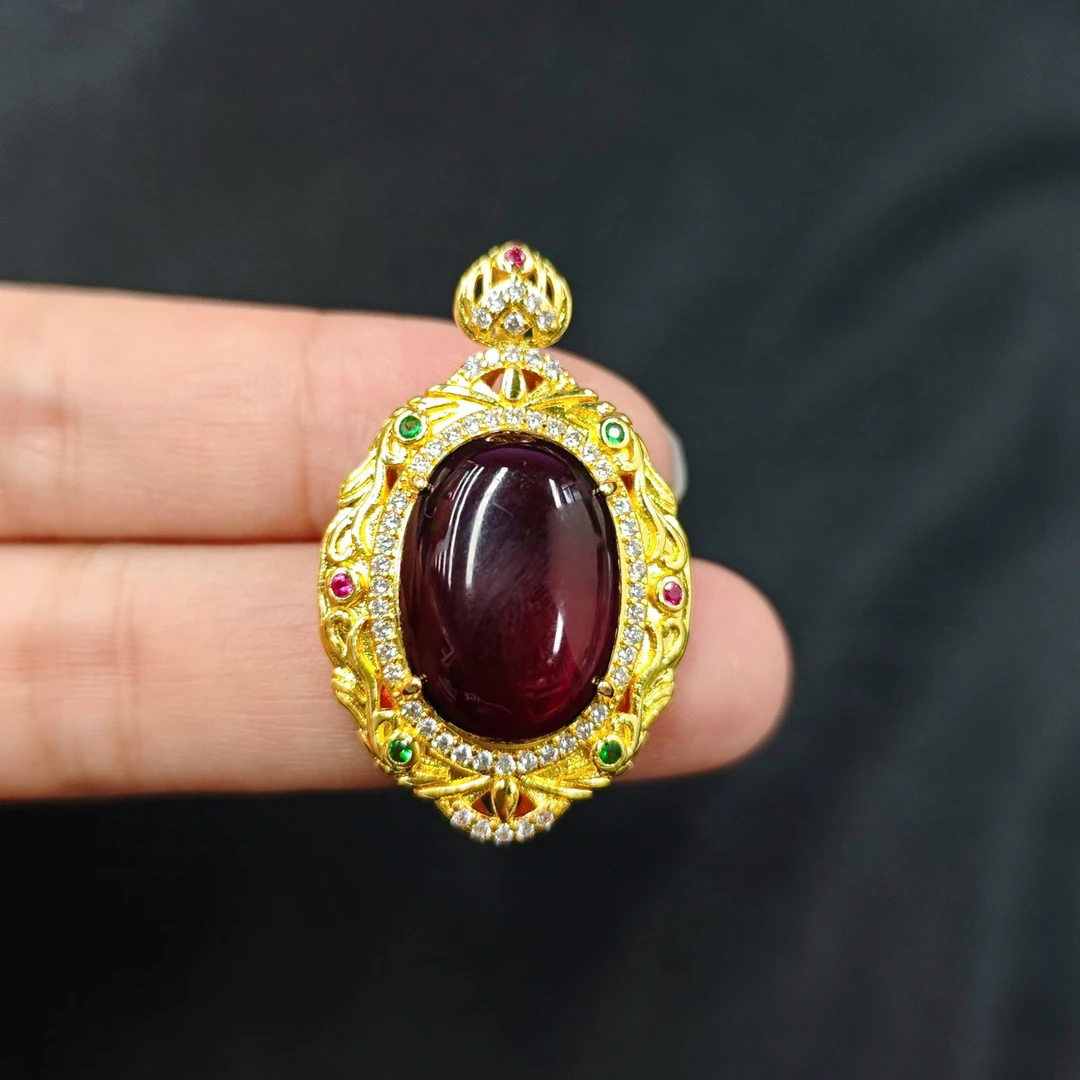 琥珀蛋面吊坠C01-216赠链礼盒(多样性发)